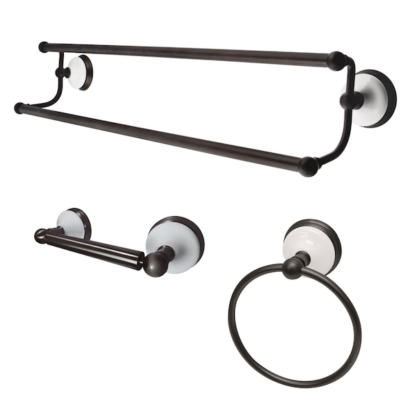 3-Piece Bathroom Accessory Set, Oil Rubbed Bronze